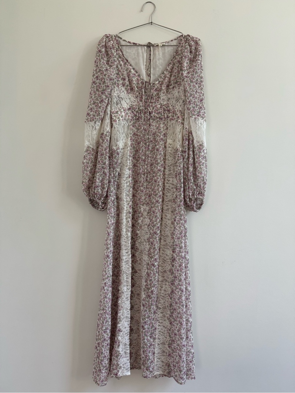 For Love & Lemons Cream and Dusty Pink Floral Maxi Dress